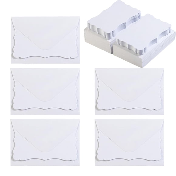 Paquete de 100 minisobres blancos de 10 x 7 cm con tarjetas de Toperd
