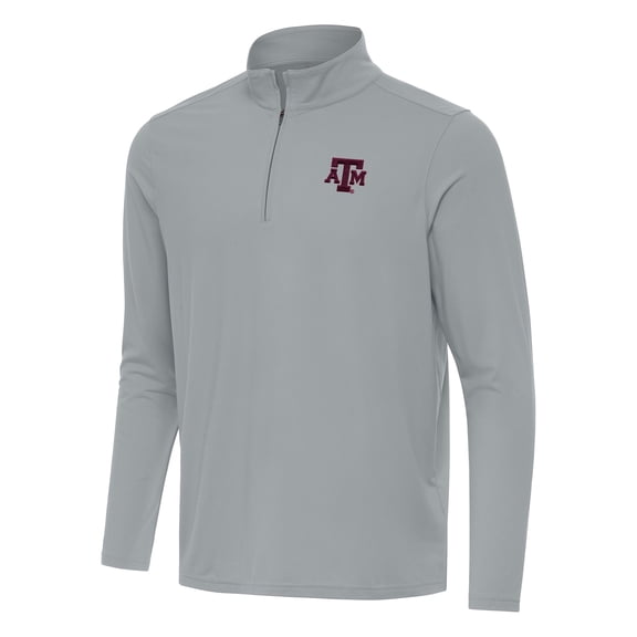 Men's Antigua Gray Texas A&M Aggies Intent Quarter-Zip Top