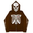 thumbnail image 4 of Sudadera con esternón oscura Y2K europea y americana, sudaderas con capucha para hombres y mujeres, pareja gótica, sudadera con cremallera larga de gran tamaño Harajuku, 4 of 5