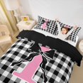thumbnail image 3 of Catabedysis Pastel Black Alphabet I Duvet Cover Queen,Black Coquette Bowknot Queen Bedding For Girls,Black Reversible,3 Pieces,1 Duvet Cover and 2 Pillowcases, 3 of 6