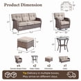 thumbnail image 2 of Bellefurn Luxury 9 Piece Outdoor Patio Furniture Sets,High Back Outdoor Wicker Conversation Set with Swivel Rocker Chairs,Sofa,Coffee Table and Ottomans for Porch Balcony Deck, 2 of 11
