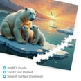 thumbnail image 3 of 500 Piece Jigsaw Puzzle For Adults Polar Bear Family Sunset Arctic Animals Ice Floes Wildlife Nature Scene Challenging And Relaxing Puzzle Game Great Gift Idea 20.5X15In, 3 of 5