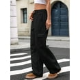 thumbnail image 2 of Women'S Baggy Jeans Pull on Stretchy Loose High Waisted Wide Leg Denim Pants Y2K 90s Black L, 2 of 6