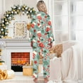 thumbnail image 2 of LINGLANG Pajamas For Women Set Christmas Cozy Flannel Long Sleeve Top With Lapel Comfy Pants Soft Holiday Print Winter Nights Home Xmas Print Pjs Sleepwear Loungewear Nightwear Nightclothes Homewear, 2 of 5