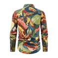 thumbnail image 4 of DDAPJ pyju Mens 70s Floral Dress Shirt Long Sleeve Printed Casual Button Down Shirts Fancy Party Shirt Multicolor L, 4 of 5