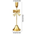 thumbnail image 3 of ToyKingdee Gold Bow Taper Candle Holder Modern Candlestick Holders Metal Candle Holders Table Mantel Decorative Candle Sticks for Wedding, Dinning, Party,Home Decor, 3 of 6