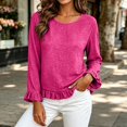 thumbnail image 4 of jjayotai Womens Long Sleeve Shitrs Fall Tshirts Ruffle Flowy Crew Neck Dressy Casual Blouses 2026 Trendy Cute Work Outfits, 4 of 6