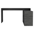 thumbnail image 2 of L-shaped Office Desk - Oak, 30.74 In. High, Ergonomic With Particle Board Functional Storage, 2 of 3