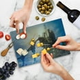 thumbnail image 5 of Medieval Cutting Board, Old Castle on the Hill Royal Stories of Middle Age Mist, Decorative Tempered Glass Cutting and Serving Board, Small Size, Grey Blue, by Ambesonne, 5 of 5