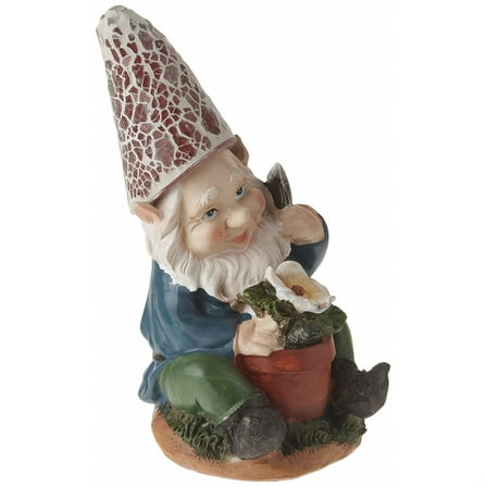 Summerfield Terrace GARDENING GNOME SOLAR STATUE