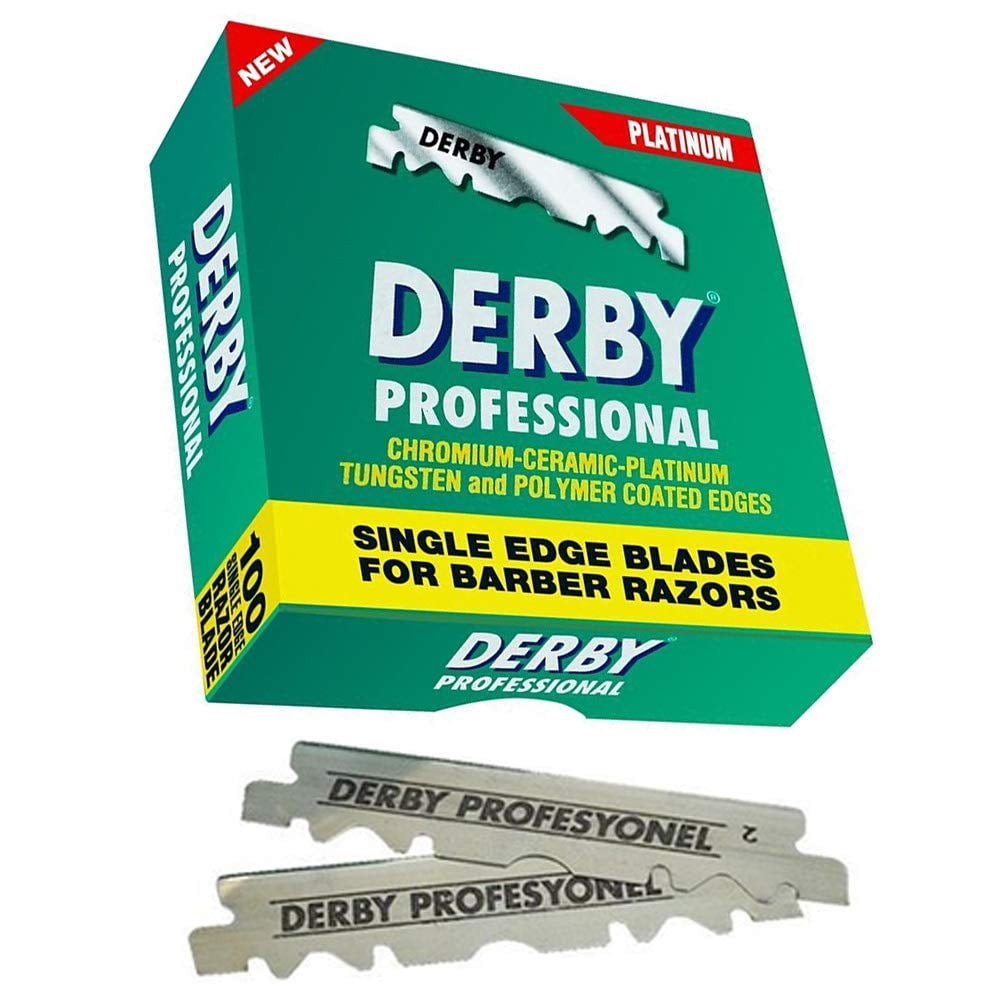 1000 "Derby Professional" Single Edge Razor half Shaving Blades for straight razors barber Salon Shop Lot ( 10 Packs X 100 Blades )