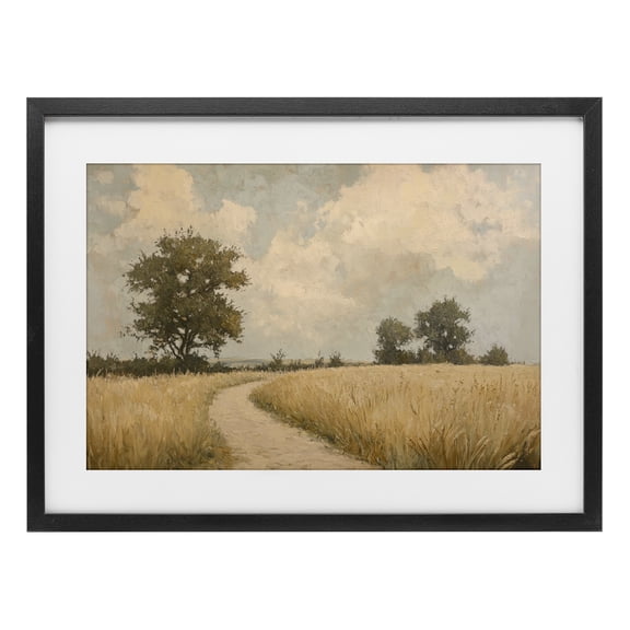 Stupell Industries Soft Field of Wheat Black Framed Print Under Glass, design by Petal Prints Design