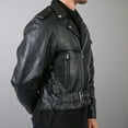 thumbnail image 3 of Hot Leathers JKM1002 Classic Men’s Motorcycle Leather Jacket with Zip Out Lining 42, 3 of 5