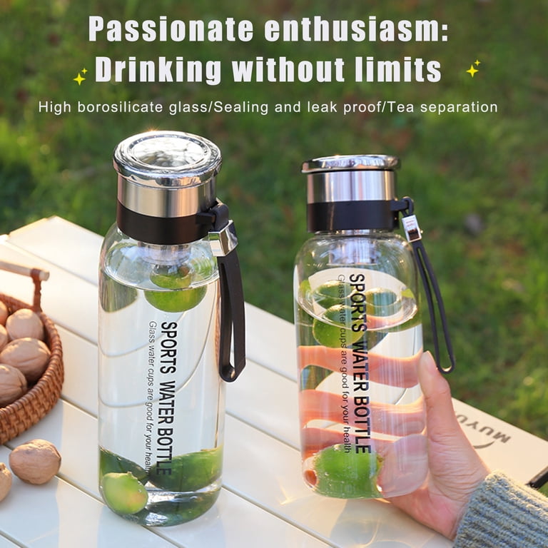 High Borosilicate Glass Water Bottle Wide Mouth BPA Free Food Grade  Heat-Resistant Leakproof Drinking Kettle Water Container with Lid -  Walmart.com