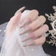 thumbnail image 2 of Uñas postizas mate, 24 piezas de uñas postizas de ataúd, uñas largas con clip abstracto, uñas acrílicas artificiales de bailarina para uso diario, 2 of 3
