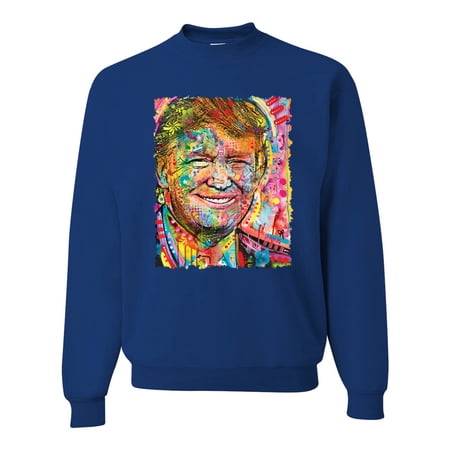 Donald Trump | 45th 47th President | Political Conservative | Dean Russo Art Political Unisex Crewneck Sweatshirt, Royal, L