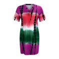 thumbnail image 4 of EIMELI Mode Femmes Casual V-Cou à Manches Courtes Sangle Dos Ouvert Sexy Robe d'Impression, 4 of 6