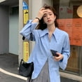 thumbnail image 1 of Camisa con cierre de cremallera para mujer, Camisa de manga larga para mujer Camisa de color puro para mujer Blusa de manga larga para mujer Calidad superior, 1 of 3