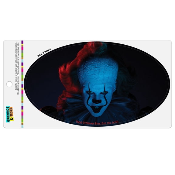 IT: Chapter 2 Blue Pennywise Automotive Car Refrigerator Locker Vinyl Euro Oval Magnet