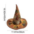 thumbnail image 2 of Kojanyu Halloween Flower Quilted Art Hat, Embroidered Polyester Witch Hat 16.9x11.8in for Costume and Holiday Decoration., 2 of 6