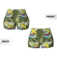 thumbnail image 3 of Sigee Surfing Dinosaur Print Women's High Waist Workout Shorts - Squat Proof, Tummy Control, Yoga and Gym Activewear-Medium, 3 of 9