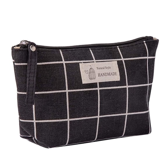 Large Capacity Linen Cosmetic Bag Travel Makeup Organizer Durable Toiletry Pouch for Women Girls
