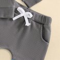 thumbnail image 6 of Baby Boys Outfits 2Pcs Fall Winter Clothes Waffle Knit Color Block Long‑Sleeve Top with Patch Pocket & Color‑Block Jogger Pants Kaprioy Toddler Outfits Set, 6 of 7
