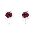 thumbnail image 1 of Bewildely Elegantes broches de boda, además de atuendo formal, ramillete de poliéster duradero y duradero Winered vino rojo 2Conjunto, 1 of 6