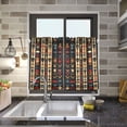 thumbnail image 4 of Yayeee Kitchen Curtains Tier Pair Light Filtering 27"x36" Rod Pocket Short Cafe Window Panel, Beige Geometric, 4 of 7