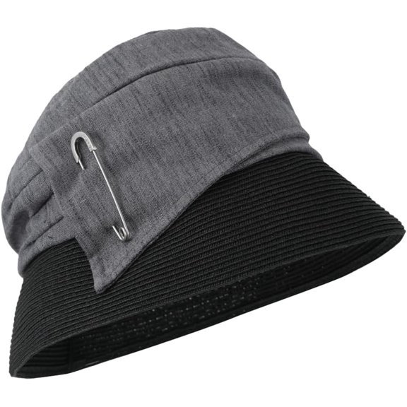 Linen & Straw Sun Hat for Women Fisherman Cap Foldable UV Protection Hat for Summer