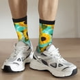 thumbnail image 5 of Goofa Sunflowers With Green Leaves Printed Men's Crew Socks, Soft Durable Breathable Moisture-Wicking with Odor Control Cotton socks, 5 of 9