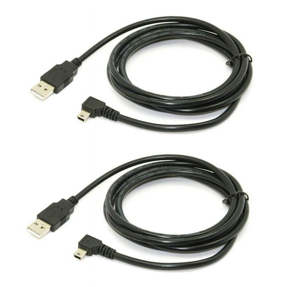 NEW 2X 1.8m Mini USB B Type 5pin Male 90 Degree Left Angled to 2.0 Data Cable Black Color