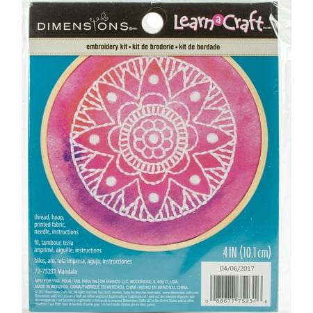 UPC: 0088677752316 | Dimensions Mini Embroidery Kit 4  Round-Mandala-Stitched In Thread