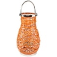 thumbnail image 5 of Northlight Woven Iron Pillar Candle Lantern with Glass Hurricane - 18.5" - Orange, 5 of 8