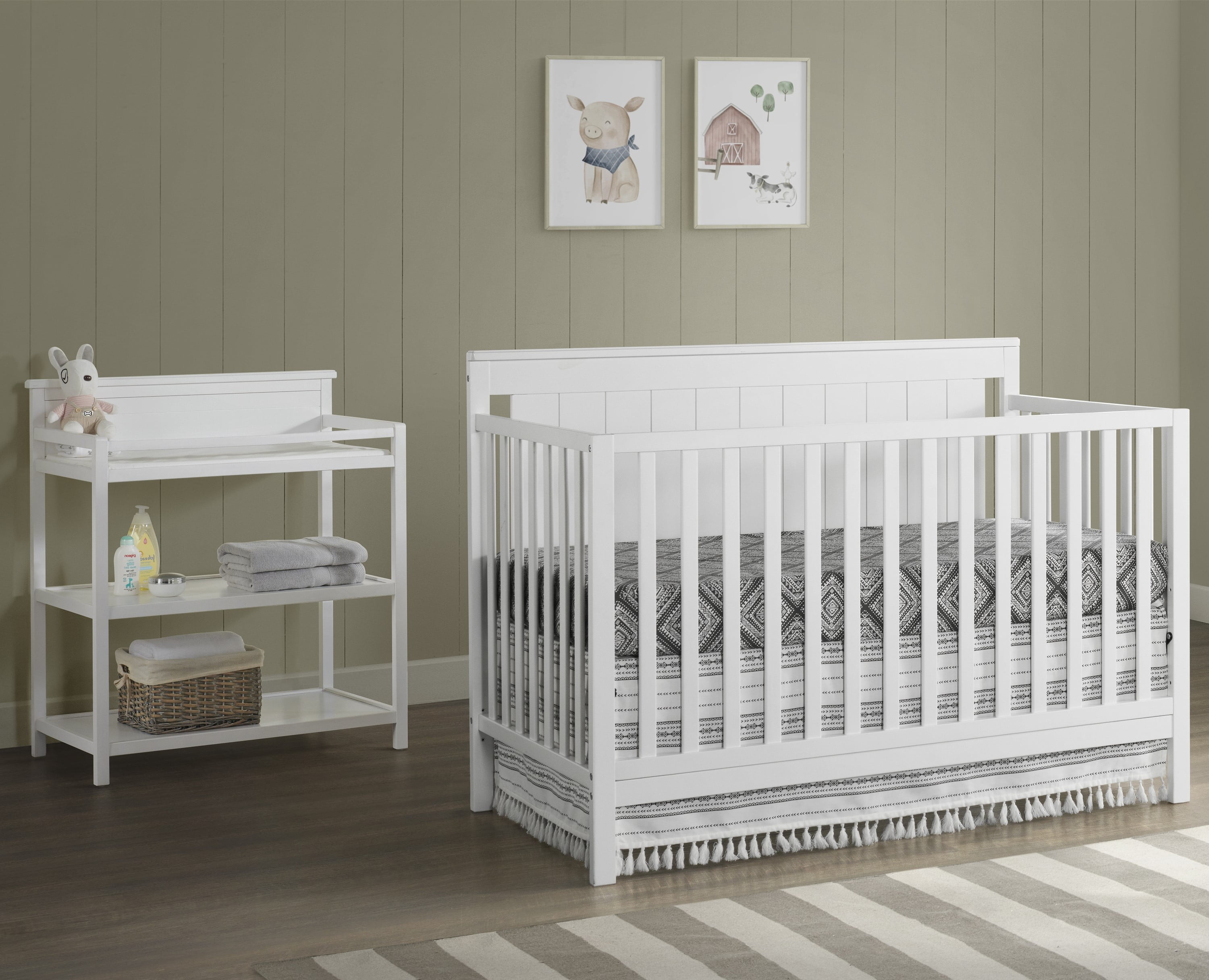 Oxford Baby Lazio 4in1 Convertible Crib, White