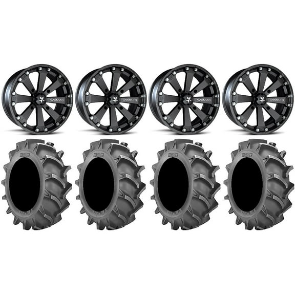 MSA Black Kore 16" Wheels 33x9.5 BKT 171 (6ply) Tires Can-Am Commander Maverick Renegade Outlander Defender