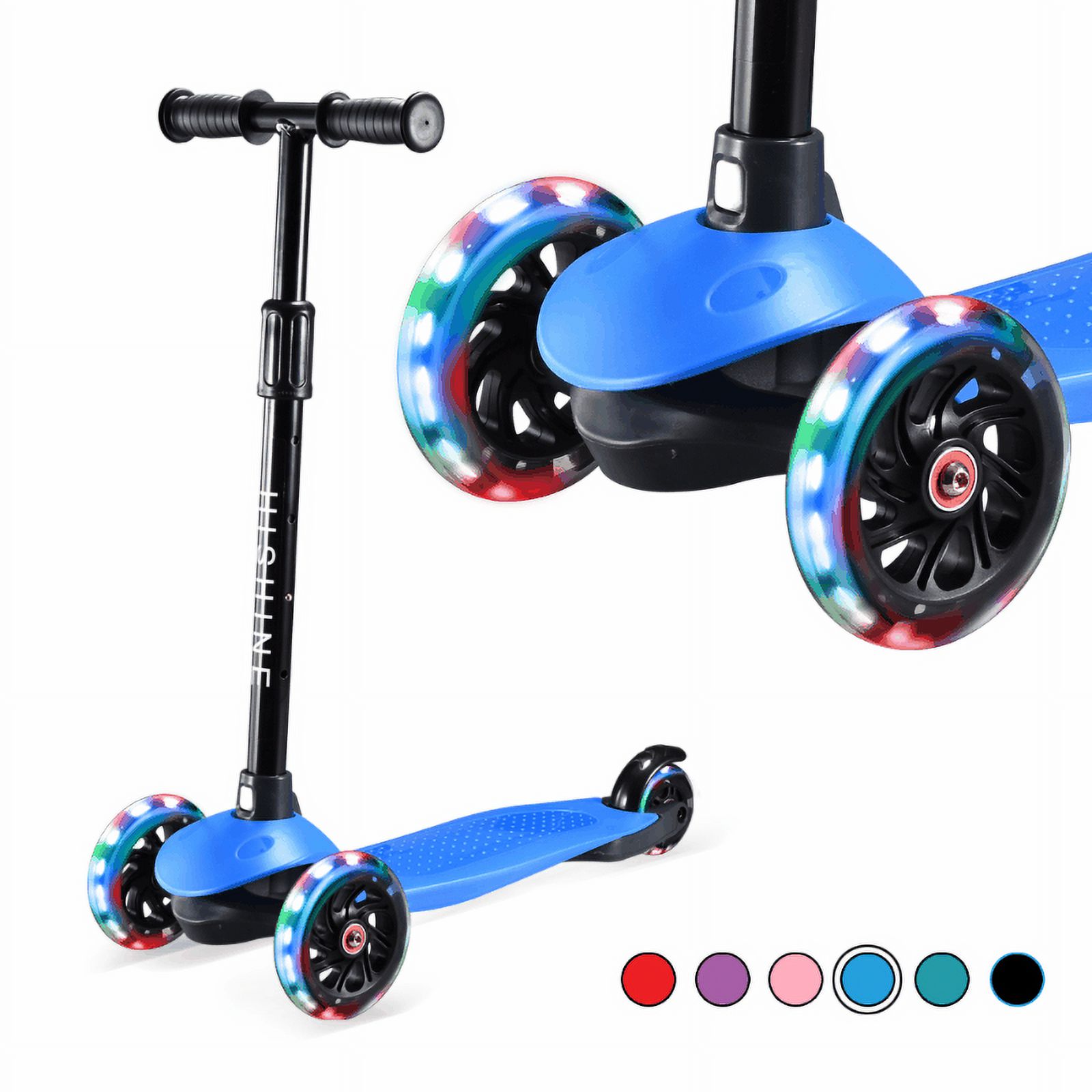 Hishine 3-Wheel Kick Scooter with Light-Up Wheels for Kids photo 1