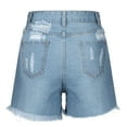 thumbnail image 5 of Henpk New Arrivals 2024 Now Trending 2024 Jeans For Women High Rise Leggings For Women Plus Size Clearance Mid Ripped Shorts Frayed Hem Casual Jeans Shorts Blue L, 5 of 9