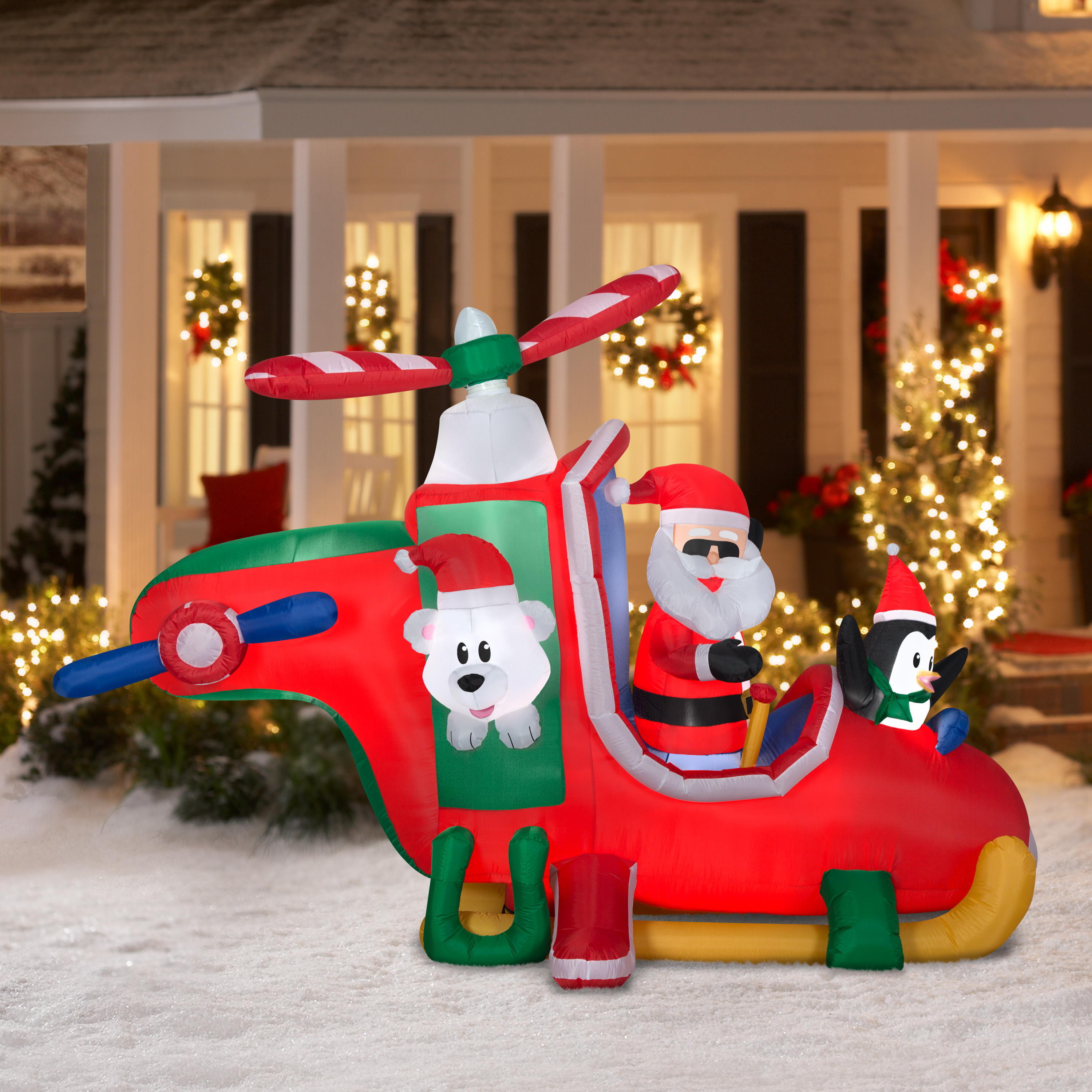 Holiday Time Yard Inflatables Animated Christmas Copter, 9 ft - Walmart.com