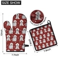 thumbnail image 6 of Pink Bichon Frise Kitchen Oven Mitt and Pot Holder Sets 2 Pcs for Baking, Cooking and Grilling, Heat Resistant Up To 392 °F, 6 of 7