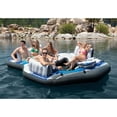thumbnail image 2 of ZSTECH Inflatable Pool Raft for 5, Blue, with Cooler & Cupholders, 2 of 8