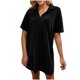 thumbnail image 5 of mfyjkho Vestidos de tallas grandes, Vestido holgado informal de color liso con solapa para mujer Vestidos para invitadas de boda para mujer xl, 5 of 9