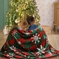 thumbnail image 7 of Christmas Plaid Throw Blanket Red Green Plaid Flannel Fleece Tartan Blanket 50" x 60" Soft Warm Winter Snowflake Blankets for Bed Couch Decor, 7 of 7