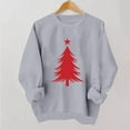 thumbnail image 4 of SYMOID Womens Gray Christmas Tree Sweatshirt - Long Sleeve Crew Neck, 100% Polyester Relaxed Fit for Festive Holiday Wear (S-XXL),Size XL, 4 of 5