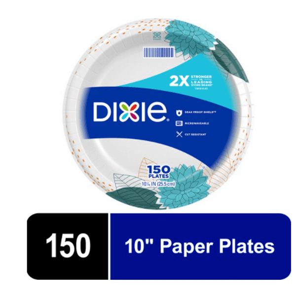 Dixie Everyday Paper Dinner Plates, 10", 150 Count
