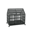 thumbnail image 2 of Elitezip Heavy Duty Dog Cage Pet Crate with Roof Strong Metal Kennel and Crate for Medium and Large Dogs,four Locking Wheels, 43.3"L X 30"W X 41.7"H, 250LBS Weight Capacity, Black, 2 of 7