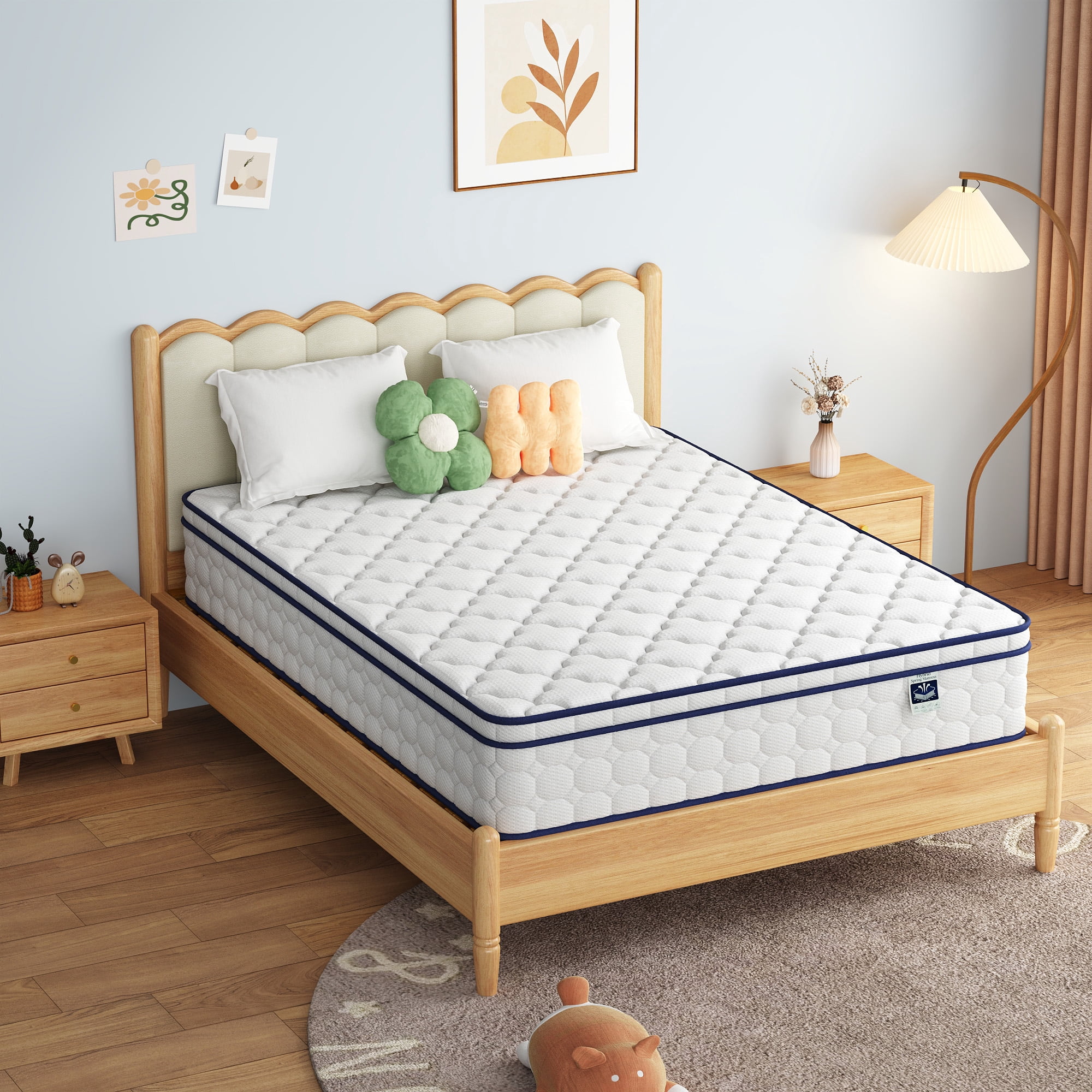 Queen Size Mattress - 12 Inch Gel-Infused Memory Foam & Pocket Springs, Medium Feel, CertiPUR-US Certified, Pressure Relieving & Cool Night Sleep