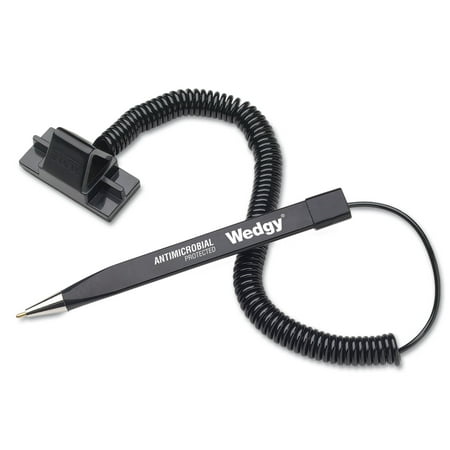 Wedgy Antimicrobial Ballpoint Counter Pen w/Scabbard, 1mm, Blue Ink, Black (Best Over The Counter Penis Pills)