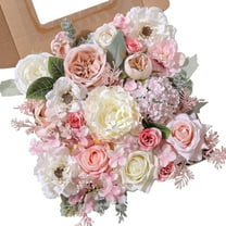 Pink Artificial Flowers Combo Silk Mix Fake Flowers Leaf for DIY Wedding Bouquets Floral Decorations