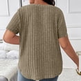 thumbnail image 7 of Naotn Summer Ribbed Tops for Women Fashion Casual V Neck Short Sleeve Shirts Trendy Holiday Tunic Blouses, 7 of 7